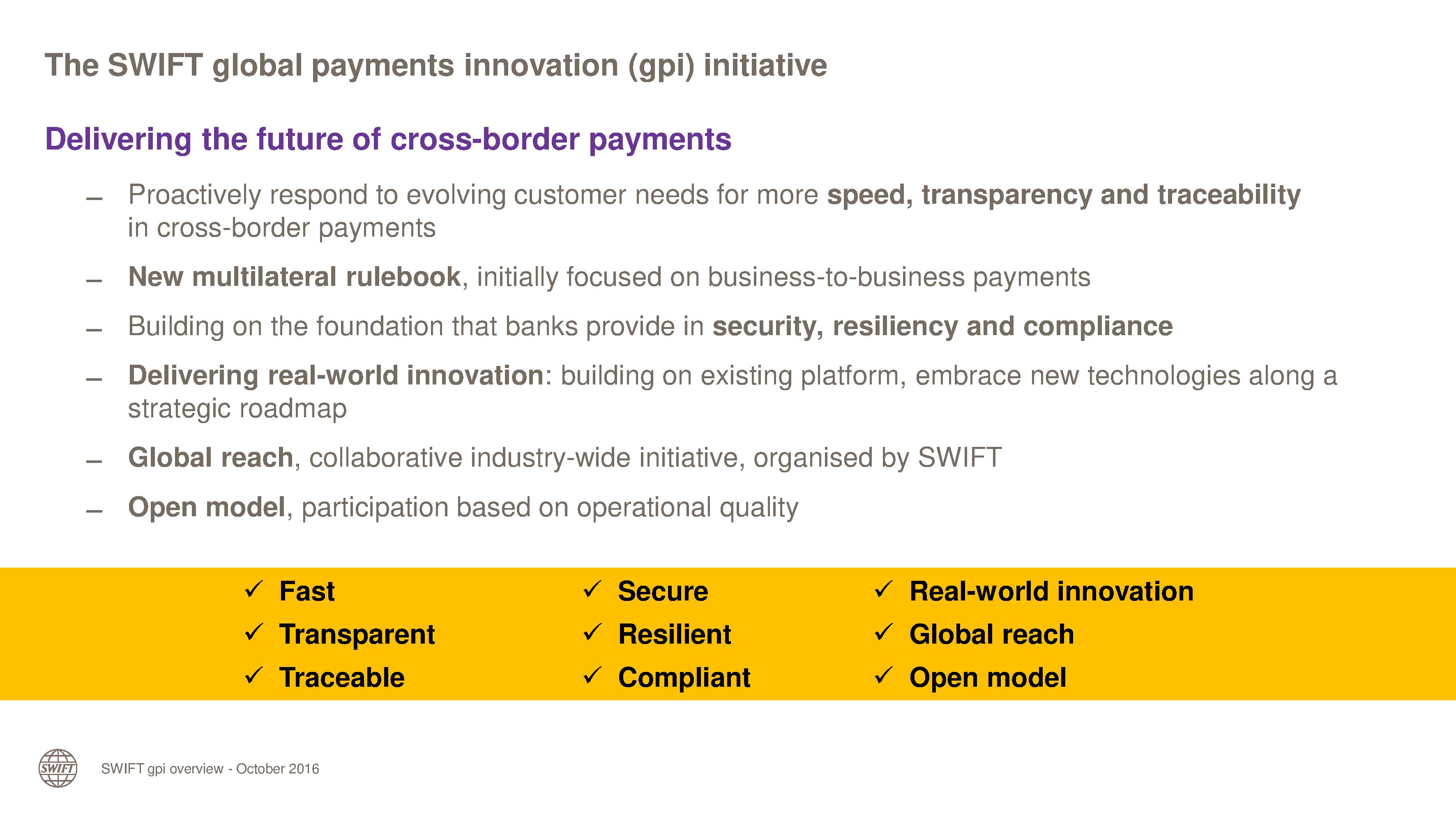 The SWIFT global payments innovation initiative (5/15) — International Business Times