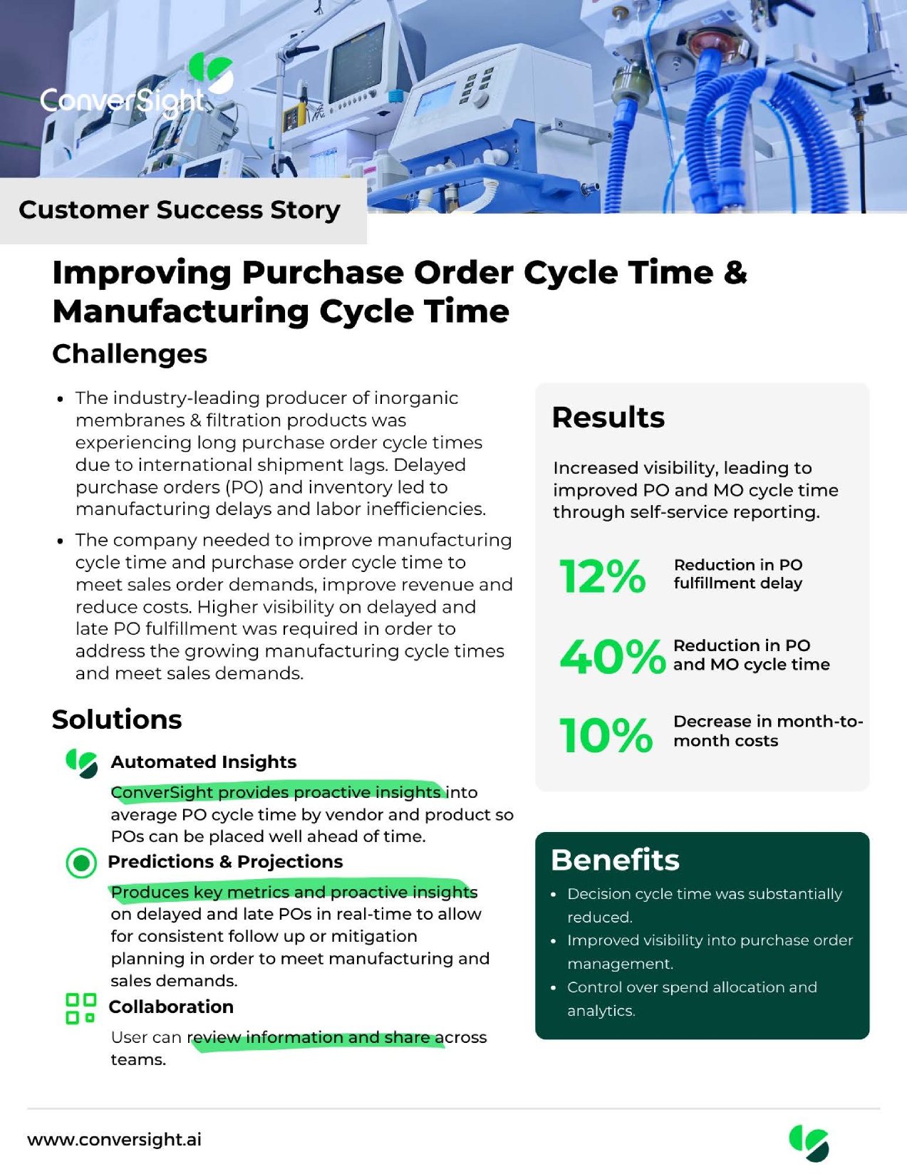 Improving Purchase Order Cycle Time Manufacturing Cycle Time