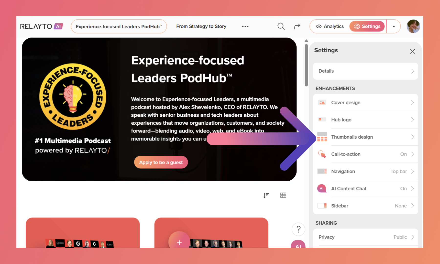 Personalize Experience's Thumbnails