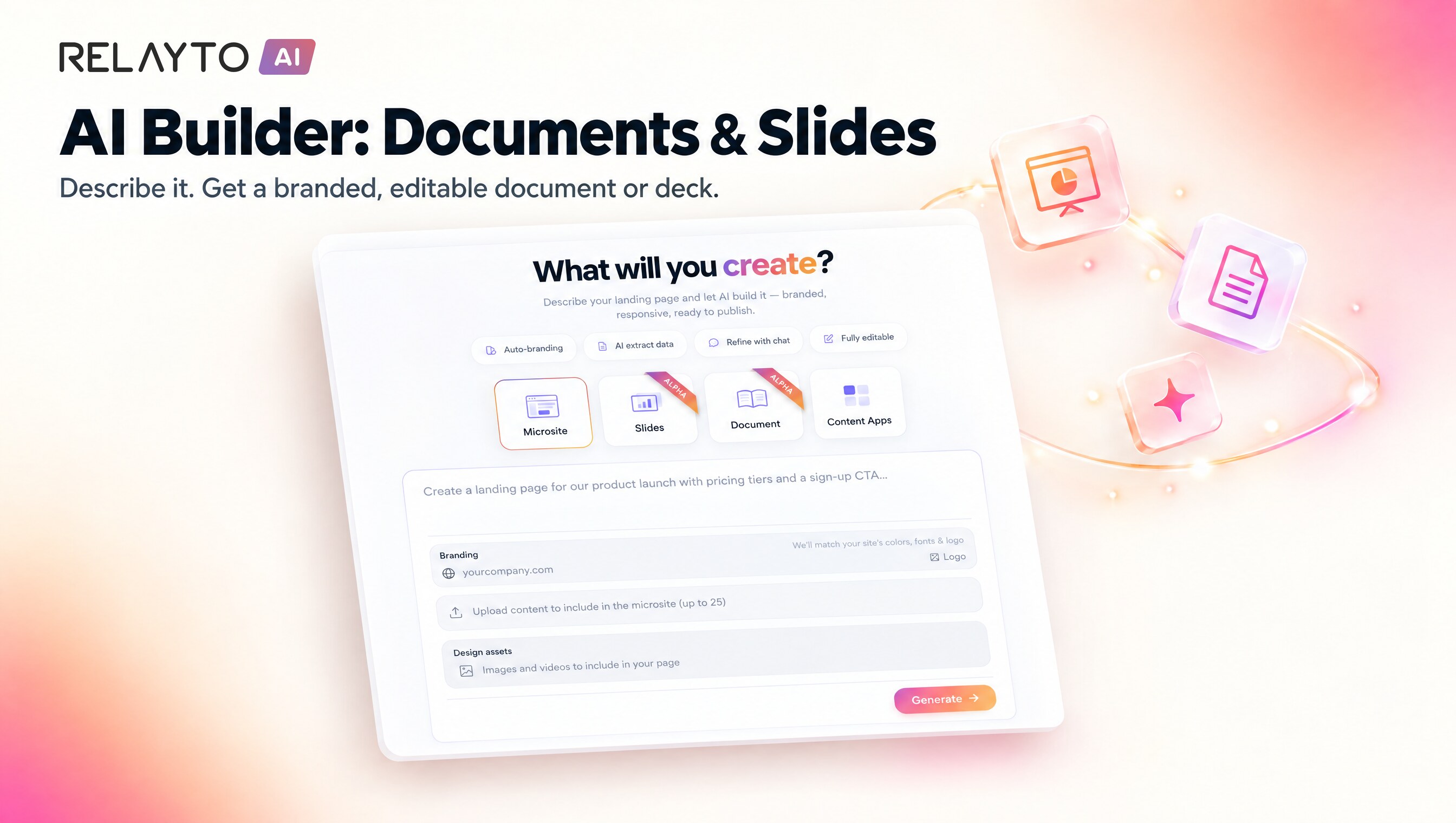 AI Builder β Documents and Slides Generation