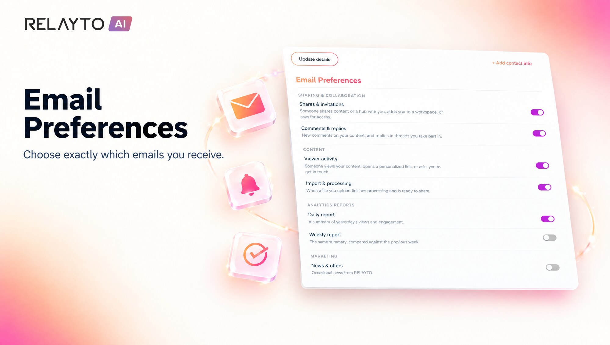 Email Preferences β Choose What You Receive